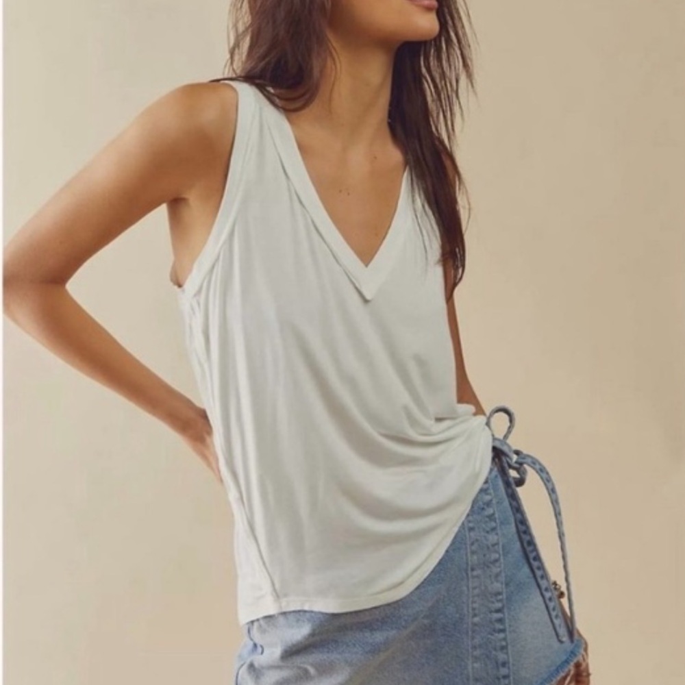 Free People We The Free Moon Dance Tank Top White